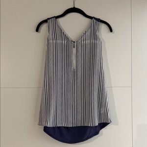 Striped Navy and White Tank Top